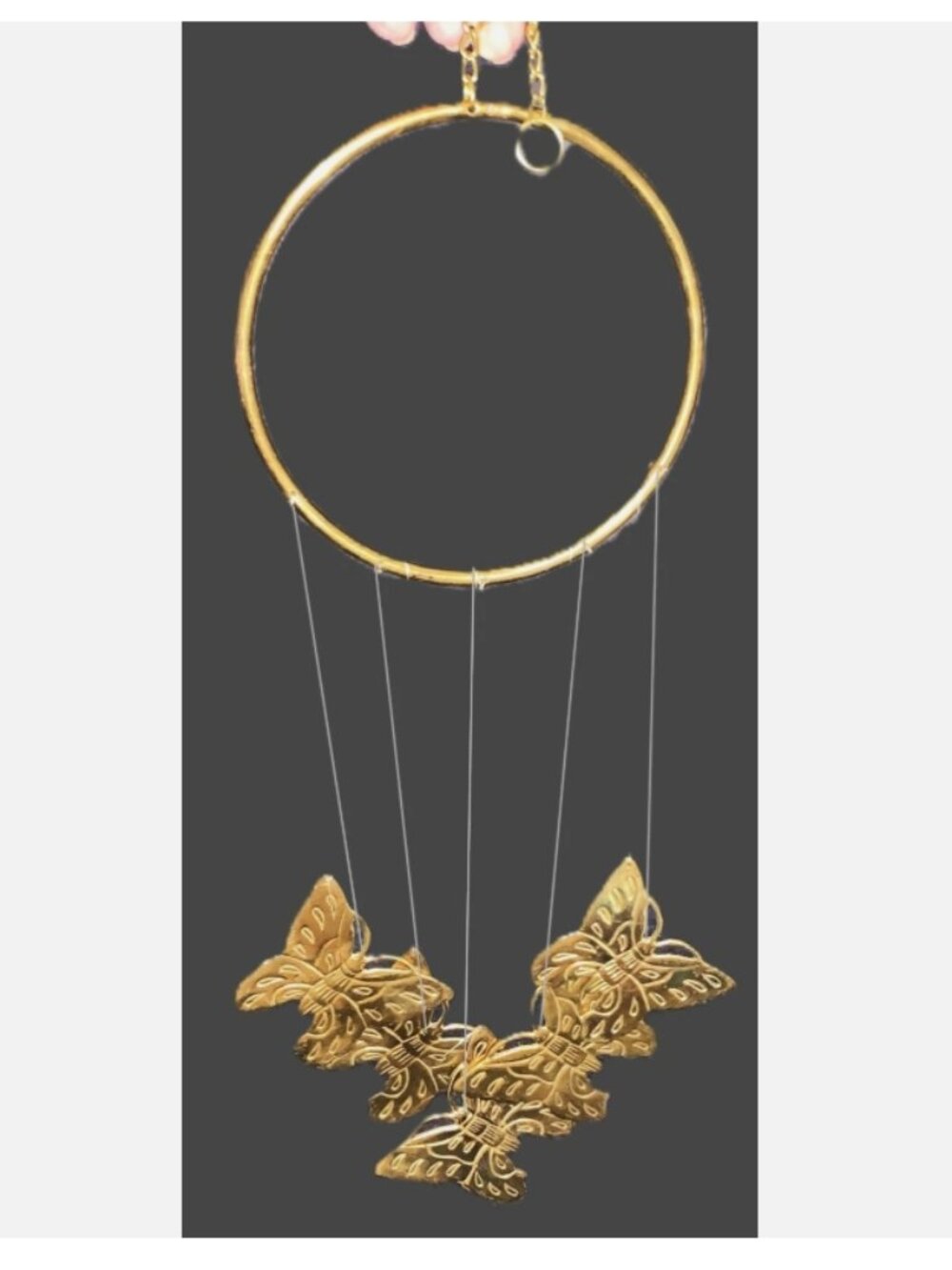 Rare Thick Brass Butterfly Wind Chime Quality Heavy-Duty Retro Vintage 70s VIDEO